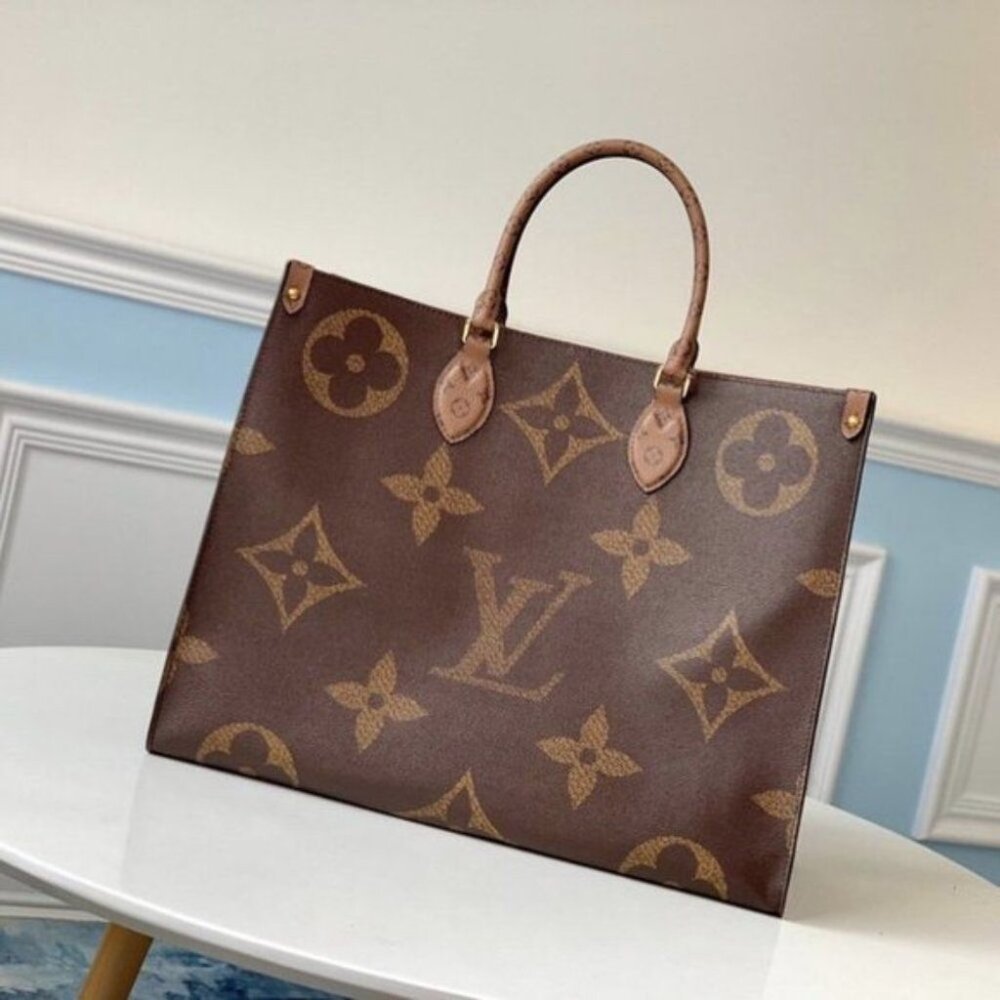 Louis Vuitton Monogram Empreinte ONTHEGO Totes MM Brown Bag